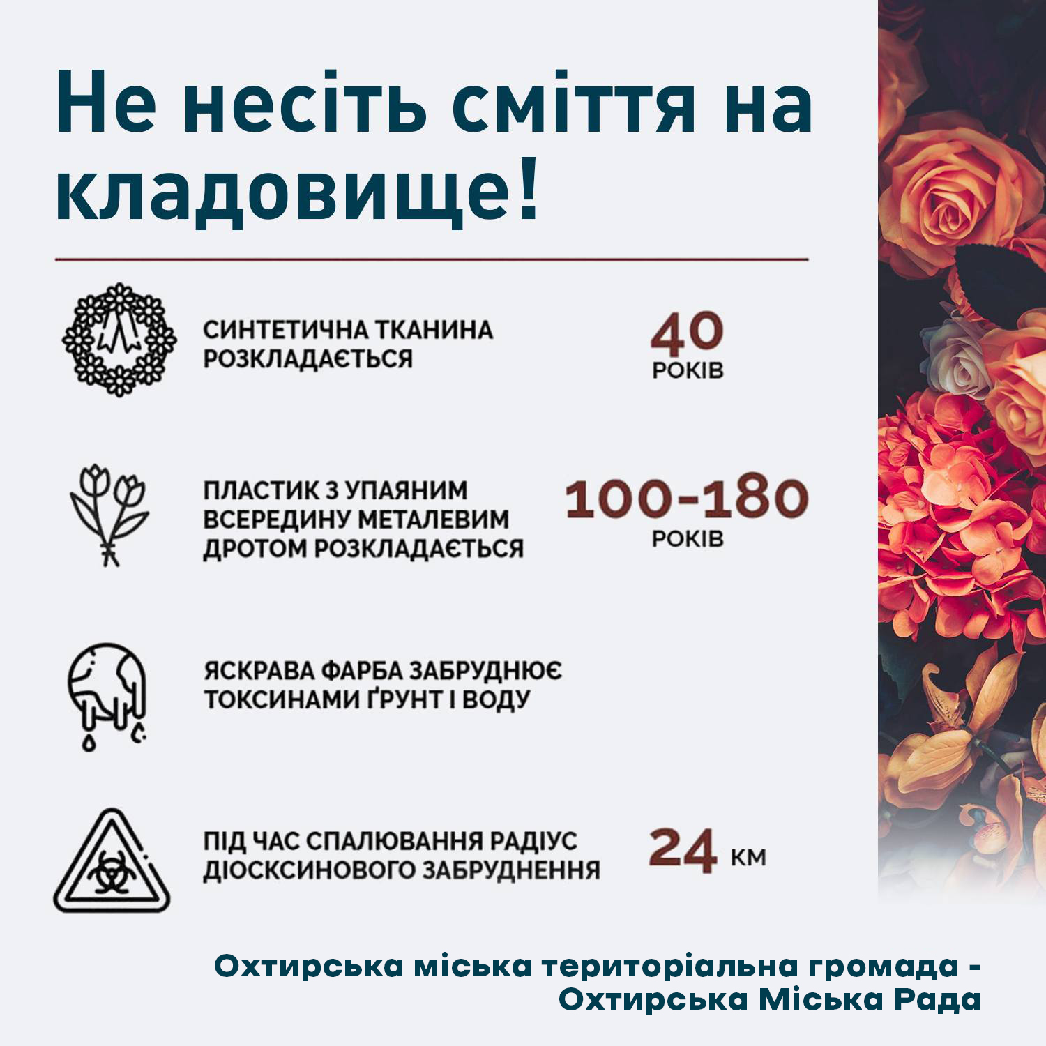 НЕ НЕСІТЬ СМІТТЯ НА КЛАДОВИЩЕ!